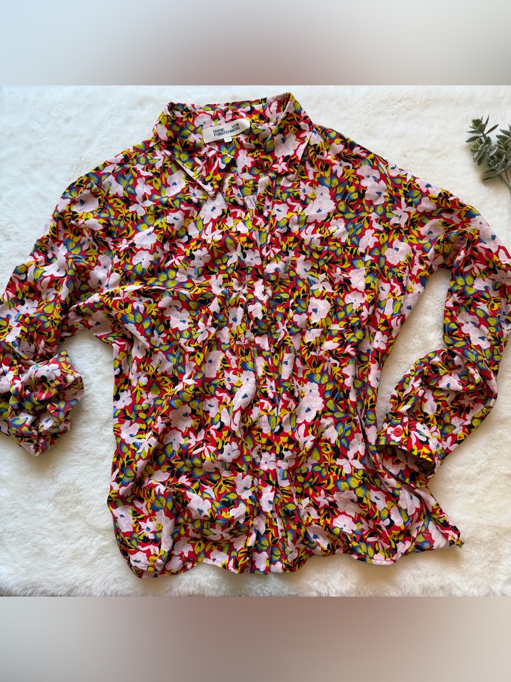 Diane Von Furstenburg | EUC - Floral Silk Blouse - Size 12